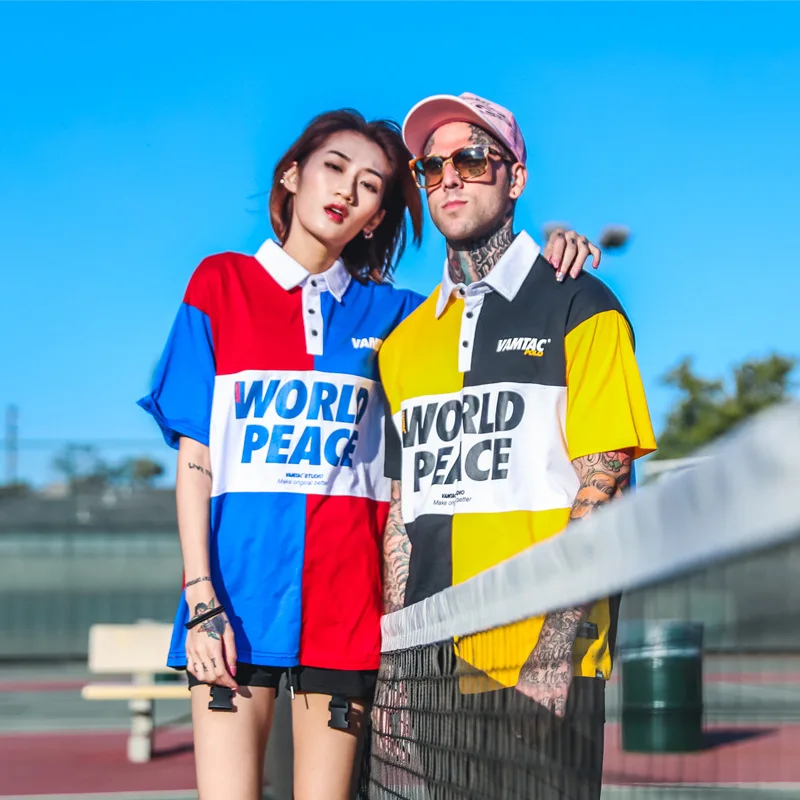Trend color color block short-sleeved shirt male trend street loose couple Polo shirt youth all match half sleeve Tee
Trend color color block short-sleeved shirt male trend street loose couple Polo shirt youth all match half sleeve Tee