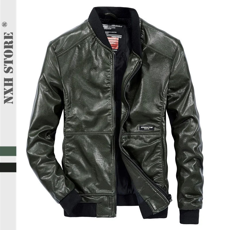 2019 New Baseball Collar mens leather jaket Youth Harley locomotive Men's PU Leather Casual Men's leather jaket Green jaket
2019 New Baseball Collar mens leather jaket Youth Harley locomotive Men's PU Leather Casual Men's leather jaket Green jaket