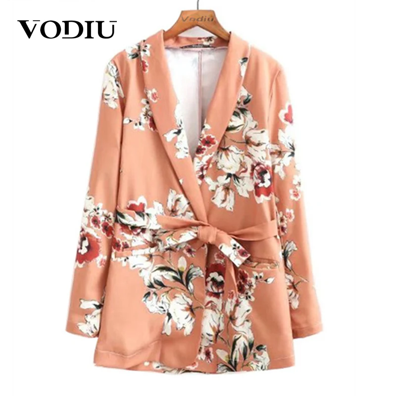 Autumn Notched Collar Women Floral Vintage Blazer 2019 New Pockets Ladies Outwear Female Jackets Casual Sashes Coat High Quality
Autumn Notched Collar Women Floral Vintage Blazer 2019 New Pockets Ladies Outwear Female Jackets Casual Sashes Coat High Quality