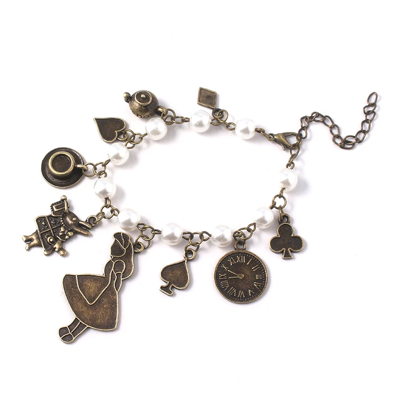 Alice In Wonderland Charms Bracelet Vintage Clock Rabbit Beads Bracelets Bangles for Women Jewelry Gift
Alice In Wonderland Charms Bracelet Vintage Clock Rabbit Beads Bracelets Bangles for Women Jewelry Gift