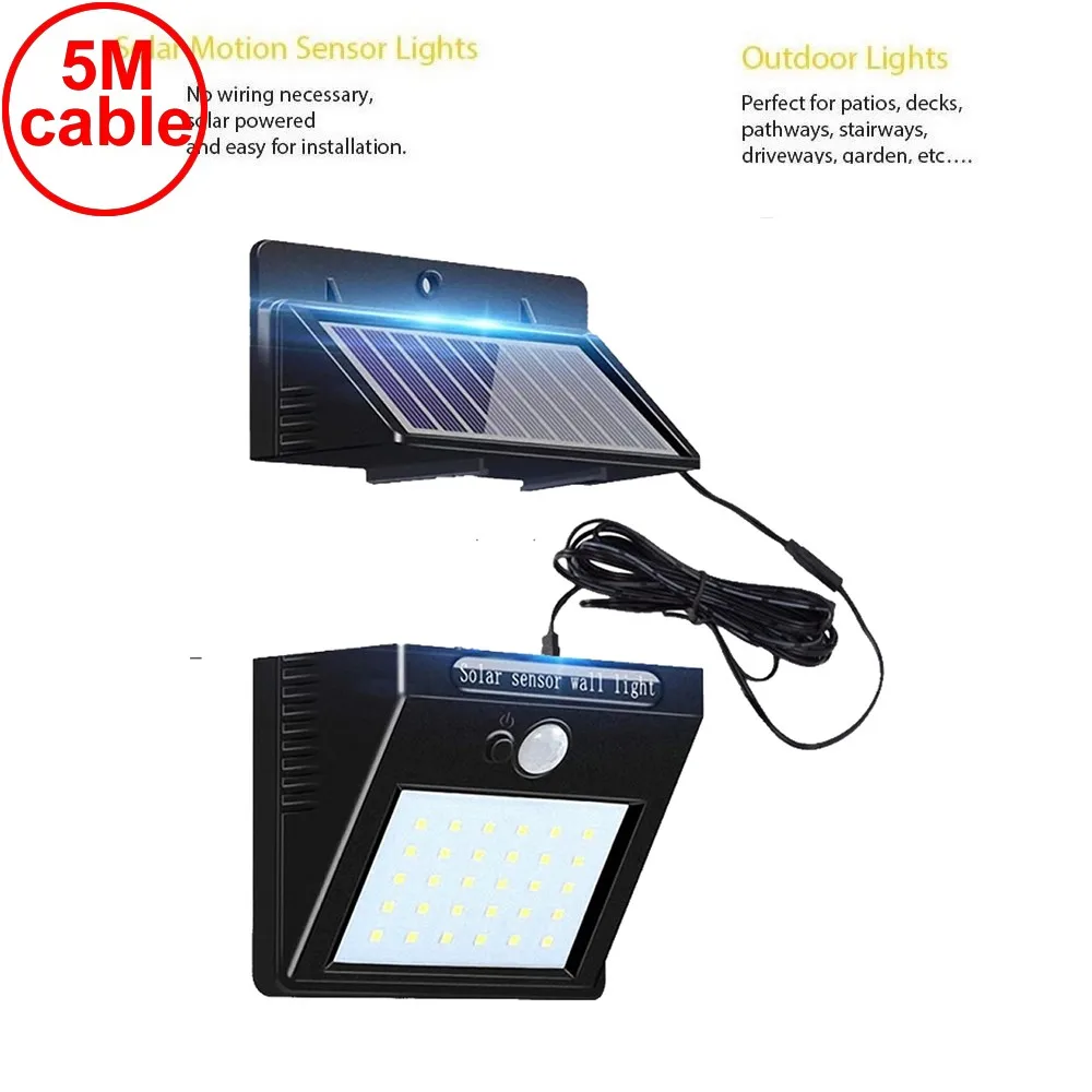 30 leds solar light split solar panel motion sensor for garden garage patio lantern security deck fence decor indoors 5M cable
30 leds solar light split solar panel motion sensor for garden garage patio lantern security deck fence decor indoors 5M cable
