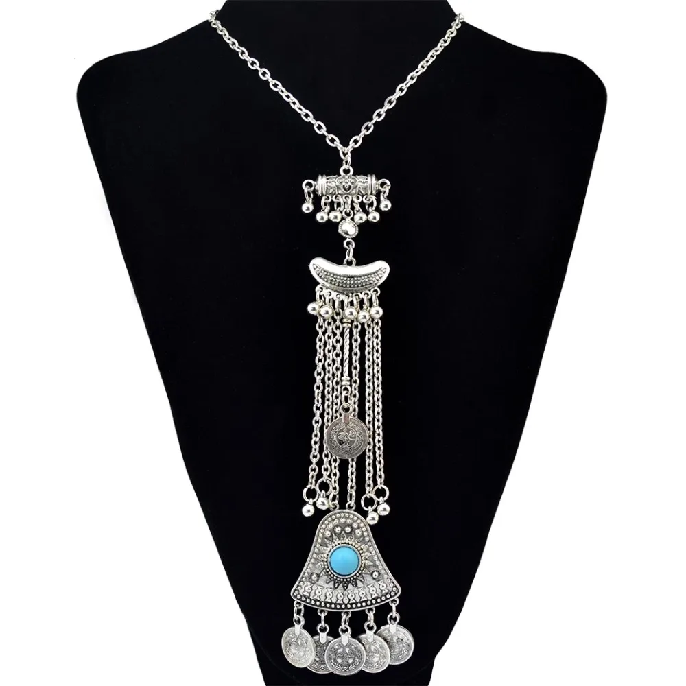Gypsy Boho Vintage Jewelry Blue Black Stone Collar Flower Choker Statement Coin Bells Tassel Necklace Women India Tribal Afghan
Gypsy Boho Vintage Jewelry Blue Black Stone Collar Flower Choker Statement Coin Bells Tassel Necklace Women India Tribal Afghan
