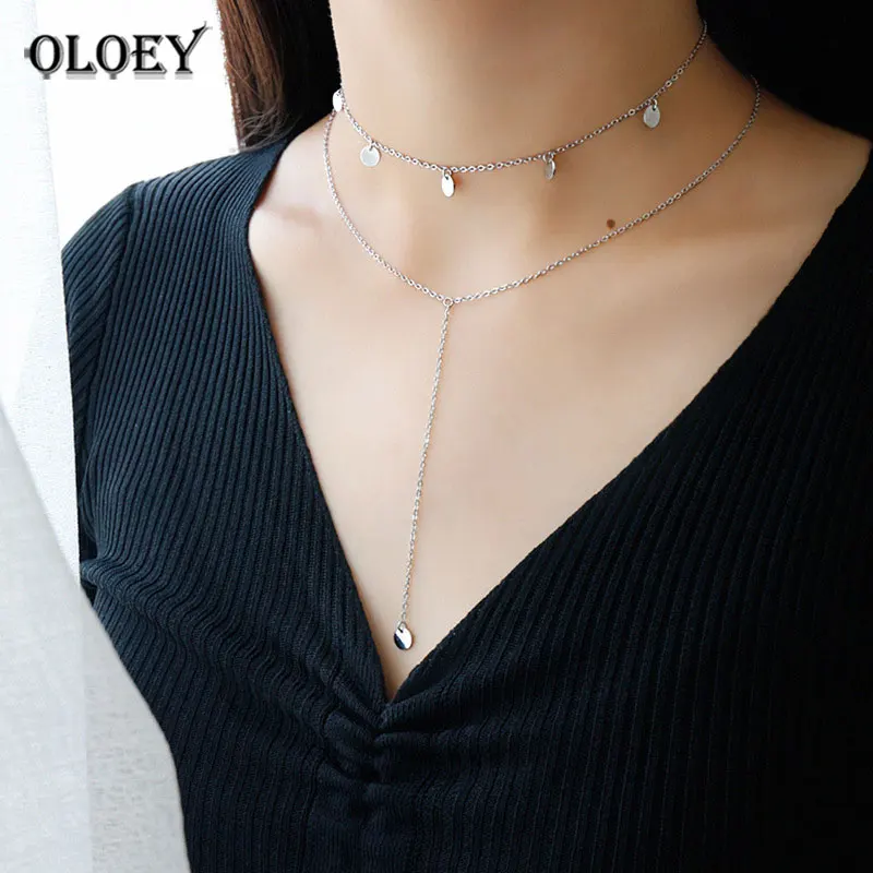 OLOEY Real Sterling Silver 925 Jewelry Double Layer Tassel Long Pendant Necklace for Women Collares Mujer Drop Shipping YMN106
OLOEY Real Sterling Silver 925 Jewelry Double Layer Tassel Long Pendant Necklace for Women Collares Mujer Drop Shipping YMN106