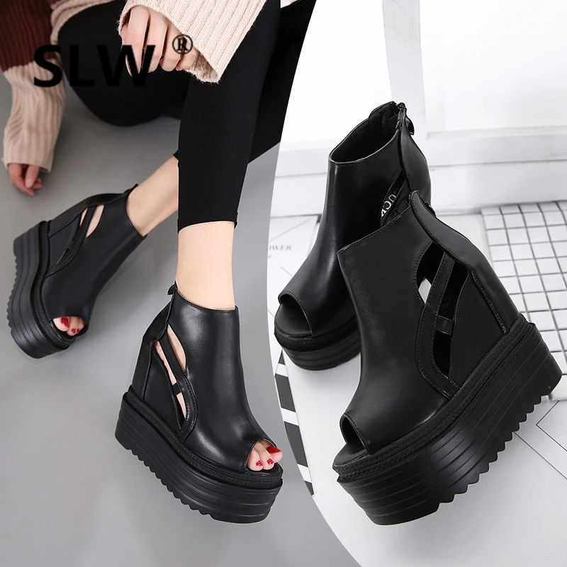 Female Sandal Spring Shoes Increasing Height Black Platform Sandals Open Toe High Heels Muffins shoe Clogs Wedge Ladies
Female Sandal Spring Shoes Increasing Height Black Platform Sandals Open Toe High Heels Muffins shoe Clogs Wedge Ladies