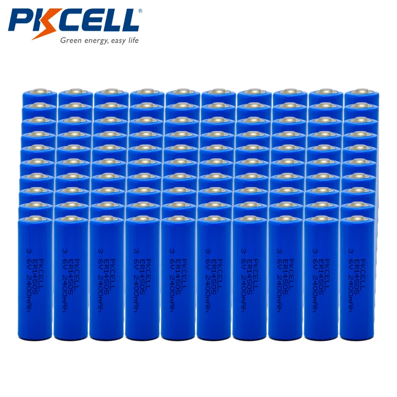 100PCS PKCELL ER14505 3.6v lithium battery AA 14505 2400mah thionyl chloride Li/SOCl2 Primary lithium batteries pilas aa
100PCS PKCELL ER14505 3.6v lithium battery AA 14505 2400mah thionyl chloride Li/SOCl2 Primary lithium batteries pilas aa