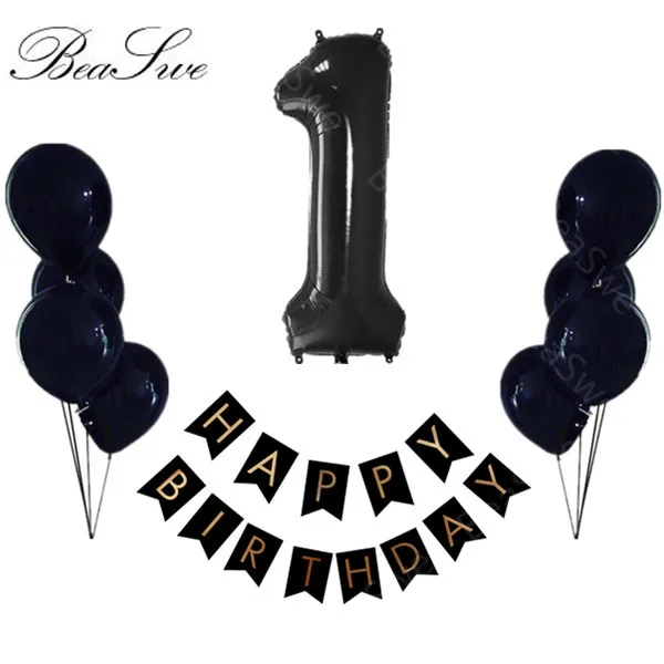 22pcs/lot Large Size 40 inch black 1 Number Foil Balloon hanging banner Baby Boy Birthday Party Decoration Helium latex Globos
22pcs/lot Large Size 40 inch black 1 Number Foil Balloon hanging banner Baby Boy Birthday Party Decoration Helium latex Globos