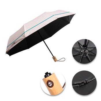 Wooden Handle Automatic Umbrellas Three-Folding UV Protection Umbrella Lightweight Outdoor Travel Sun Rain Parasol Umbrellas
Wooden Handle Automatic Umbrellas Three-Folding UV Protection Umbrella Lightweight Outdoor Travel Sun Rain Parasol Umbrellas
