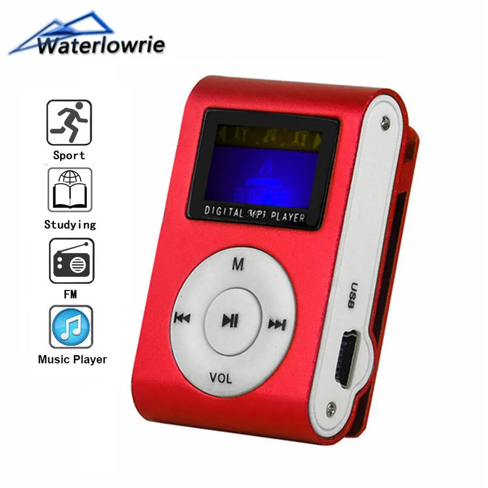 Waterlowrie FM MP3 Metal Mini Clip Music MP3-Player Support Micro TF/SD Slot Portable LCD Screen Player Sport mp 3
Waterlowrie FM MP3 Metal Mini Clip Music MP3-Player Support Micro TF/SD Slot Portable LCD Screen Player Sport mp 3
