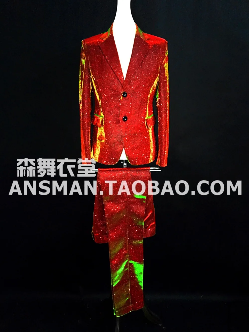 S-5xl 2021 New Men Red Green Gradient Flash Powder Suit Performance Coat Formal Dress Singer Costumes Clothing Suits
S-5xl 2021 New Men Red Green Gradient Flash Powder Suit Performance Coat Formal Dress Singer Costumes Clothing Suits