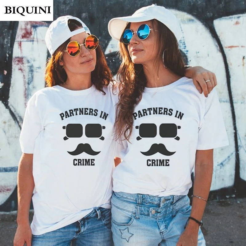 BFF Top Girlsfriend Partner In Crime Print White T-shirt Harajuku Kawaii Streetwear T Shirt Women New Arrivals Female Tshirt
BFF Top Girlsfriend Partner In Crime Print White T-shirt Harajuku Kawaii Streetwear T Shirt Women New Arrivals Female Tshirt