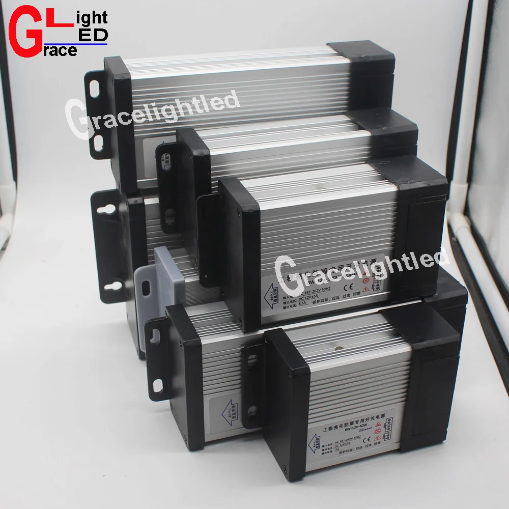 DC12V LED Outdoor Rainproof Power Supply 60W 100W 200W 250W 300W 400W LED Driver Lighting Transformers
DC12V LED Outdoor Rainproof Power Supply 60W 100W 200W 250W 300W 400W LED Driver Lighting Transformers