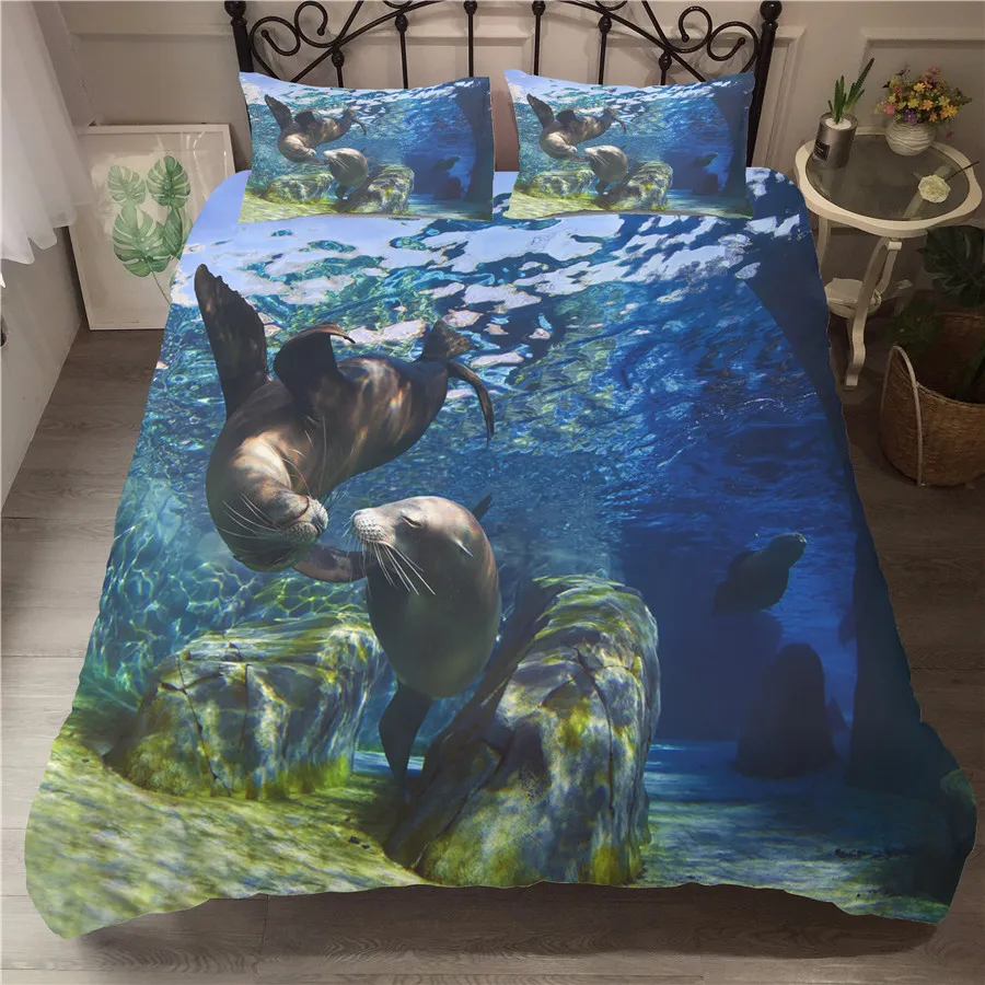 A Bedding Set 3D Printed Duvet Cover Bed Set Sea Lion Home Textiles for Adults Bedclothes with Pillowcase #HS02
A Bedding Set 3D Printed Duvet Cover Bed Set Sea Lion Home Textiles for Adults Bedclothes with Pillowcase #HS02