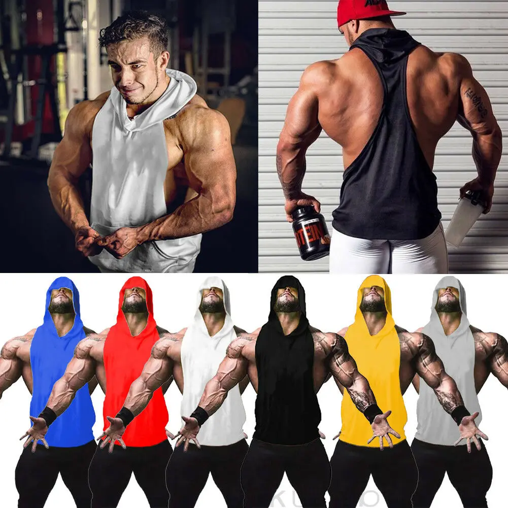 Mens Muscle Hoodie Tank Top Bodybuilding Gym Workout Sleeveless Vest Pullover Sportswear Male Clothes
Mens Muscle Hoodie Tank Top Bodybuilding Gym Workout Sleeveless Vest Pullover Sportswear Male Clothes