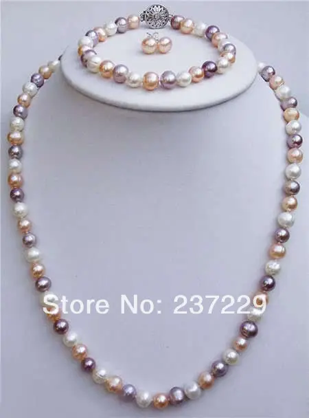 Wholesale price FREE SHIPPING ^^^^lovely natural 7-8mm mixed-colour pearl Necklaces Bracelets Earrings sets
Wholesale price FREE SHIPPING ^^^^lovely natural 7-8mm mixed-colour pearl Necklaces Bracelets Earrings sets