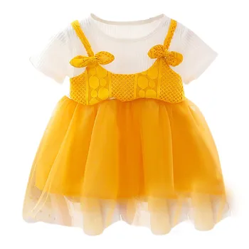 Toddler Bow Fake 2 Piece Cotton Sundress Kids Clothing Infant Girl Mesh Dresses 0-3Y Summer Baby Girls Dresses 
Toddler Bow Fake 2 Piece Cotton Sundress Kids Clothing Infant Girl Mesh Dresses 0-3Y Summer Baby Girls Dresses