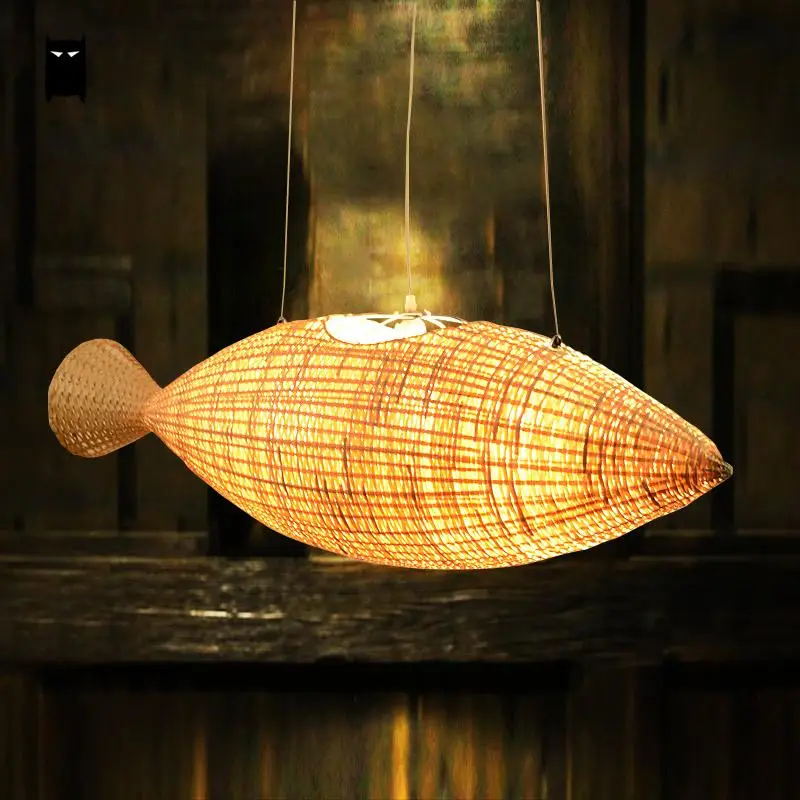 Bamboo Wicker Rattan Fish Chandelier Light Fixture Art Decoration Creative Asian Rustic Japanese Hang Lamp Luminaria Restaurant
Bamboo Wicker Rattan Fish Chandelier Light Fixture Art Decoration Creative Asian Rustic Japanese Hang Lamp Luminaria Restaurant