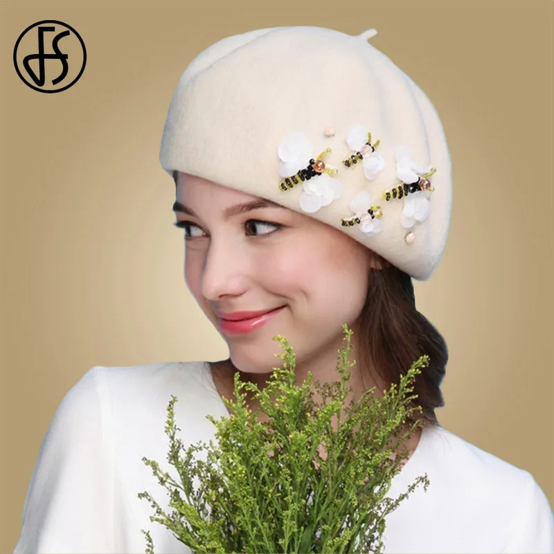 FS French Artist White Black Beret Hat Wool Women Winter Felt Berets Hats Boina Mujer Elegant Warm Fedoras Warm Caps Beanies
FS French Artist White Black Beret Hat Wool Women Winter Felt Berets Hats Boina Mujer Elegant Warm Fedoras Warm Caps Beanies