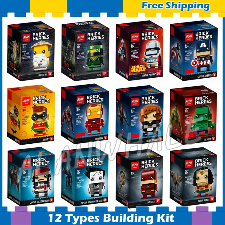 12Types BrickHeadz Super Heroes Figures Captain America Iron Man Hulk Phasma Lloyd Robin Wonder Woman Model Building Blocks Toys
12Types BrickHeadz Super Heroes Figures Captain America Iron Man Hulk Phasma Lloyd Robin Wonder Woman Model Building Blocks Toys