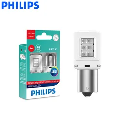 Philips светодиодный P21W S25 Ultinon светодиодный красного цвета автомобиля поворотные сигнальные индикаторы противотуманная фара фонарь заднего х...
