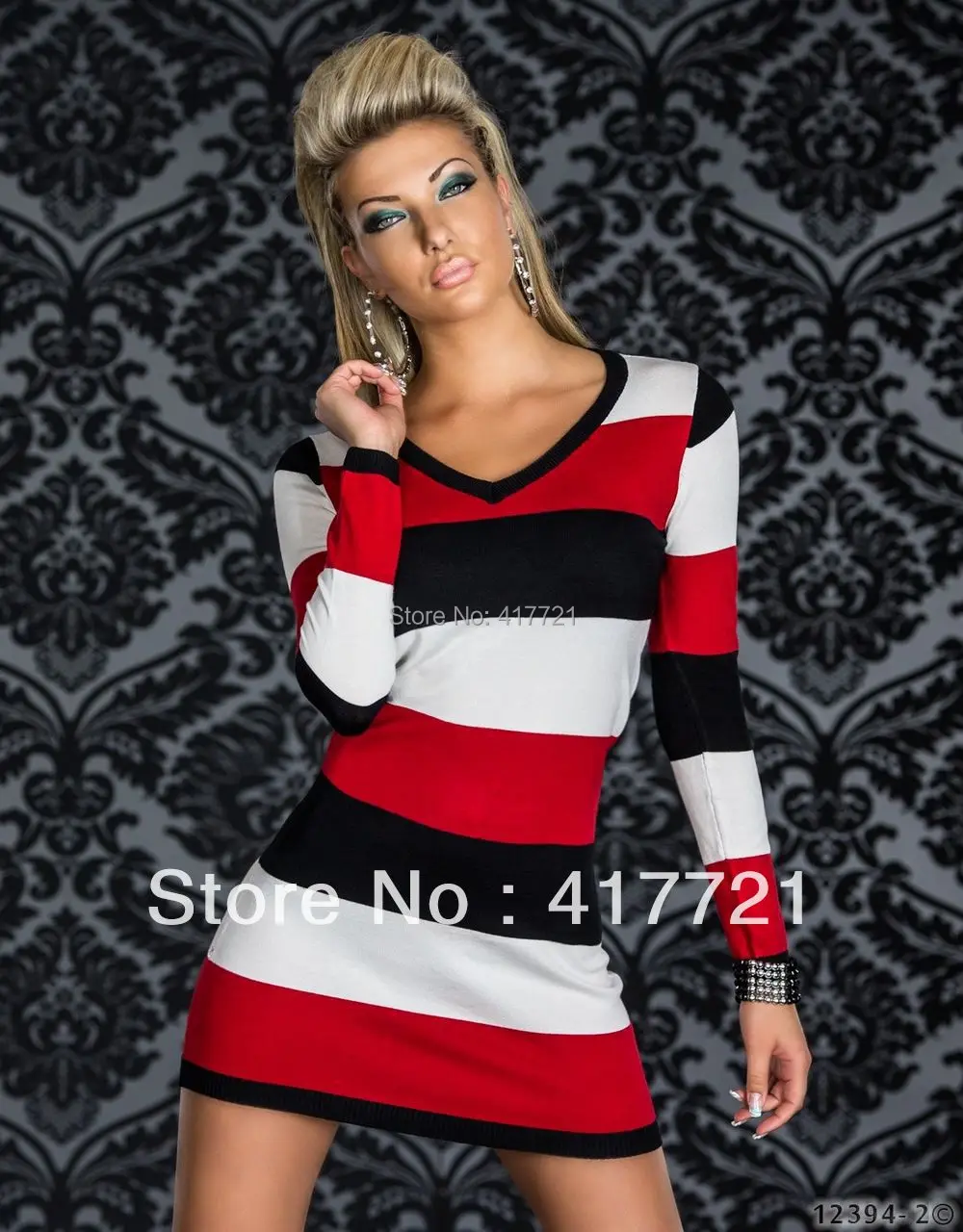 V Neck Women Long Sleeve Dresses Free Shipping ML17658 Striped Party Clubwear Dress Sheath Mini Fashion Sexy Winter Dress
V Neck Women Long Sleeve Dresses Free Shipping ML17658 Striped Party Clubwear Dress Sheath Mini Fashion Sexy Winter Dress