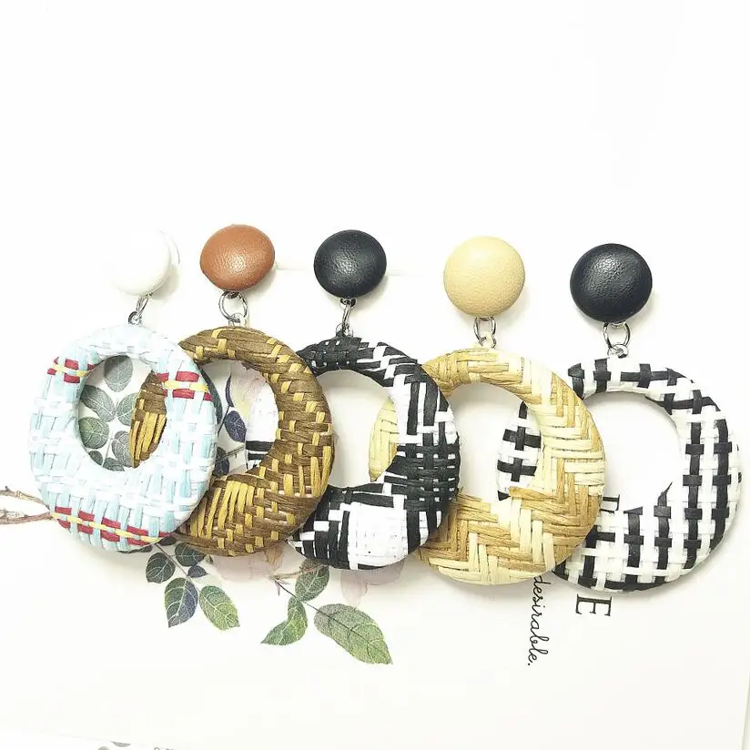 Bohemian Big Round Earrings for Women New Rattan Knit Statement Drop Dangle Earring Fashion Earrings
Bohemian Big Round Earrings for Women New Rattan Knit Statement Drop Dangle Earring Fashion Earrings