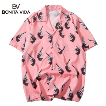 Bonita Vida Hip Hop Shirts Streetwear Mens 2020 Summer Hawaiian Shirt Pistol Gun Print Harajuku Beach Shirt Thin Pink Tops
Bonita Vida Hip Hop Shirts Streetwear Mens 2020 Summer Hawaiian Shirt Pistol Gun Print Harajuku Beach Shirt Thin Pink Tops
