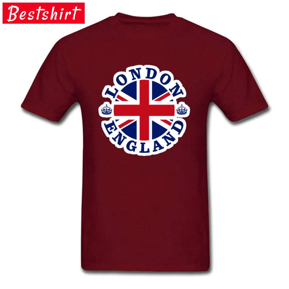 England London Normal April FOOL DAY All Cotton Round Collar Men Tops T Shirt Funny Tops T Shirt Hip Hop Short Sleeve T-Shirt England London maroon
