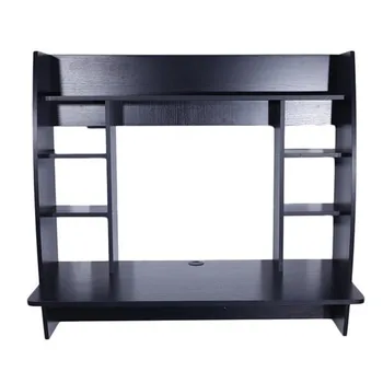 Exquisite Room-saving Wall Built-up Computer Desk Black wall-mounted computer desk with storage
Exquisite Room-saving Wall Built-up Computer Desk Black wall-mounted computer desk with storage