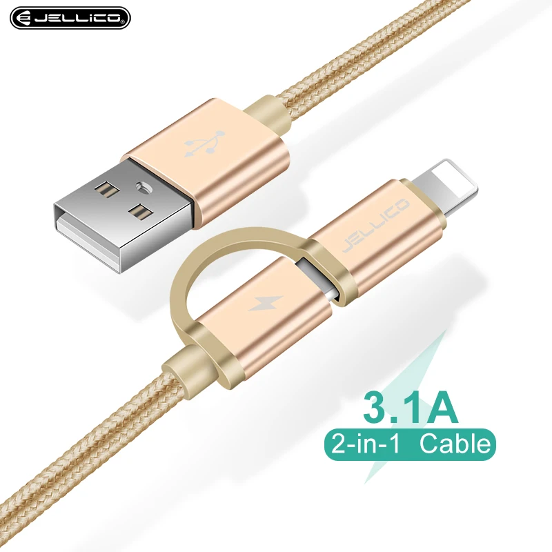 2 in 1 USB Cable for IPhone XS Max X 8 7 6s Micro USB 3.1A Fast Charging Cable for Xiaomi Mi 4 Redmi 4X Huawei P20 Lite
2 in 1 USB Cable for IPhone XS Max X 8 7 6s Micro USB 3.1A Fast Charging Cable for Xiaomi Mi 4 Redmi 4X Huawei P20 Lite