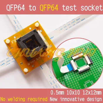 2017 new No welding QFP64 to QFP64 test socket QFP64 TQFP64 Pitch=0.5mm Size=10x10mm 12x12mm
2017 new No welding QFP64 to QFP64 test socket QFP64 TQFP64 Pitch=0.5mm Size=10x10mm 12x12mm