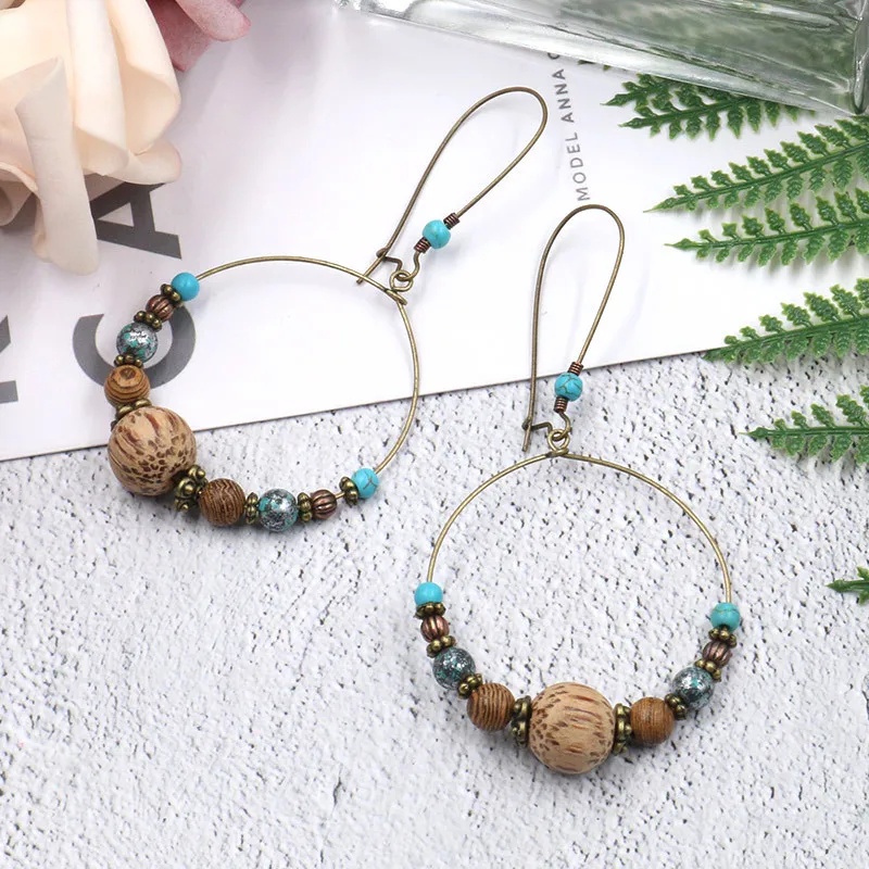 Bohemian Beads Big Circle Pendant Hoop Earrings for Women Boho Ethnic Vintage Totem Wooden Beads Drop Ear Cuff Earrings Hoop
Bohemian Beads Big Circle Pendant Hoop Earrings for Women Boho Ethnic Vintage Totem Wooden Beads Drop Ear Cuff Earrings Hoop