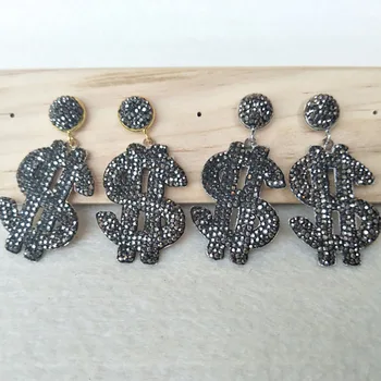 5 Pairs Fashion dollar earrings Paved Rhinestone Crystal Charm Dangle earrings Finding Jewelry for women ER559
5 Pairs Fashion dollar earrings Paved Rhinestone Crystal Charm Dangle earrings Finding Jewelry for women ER559