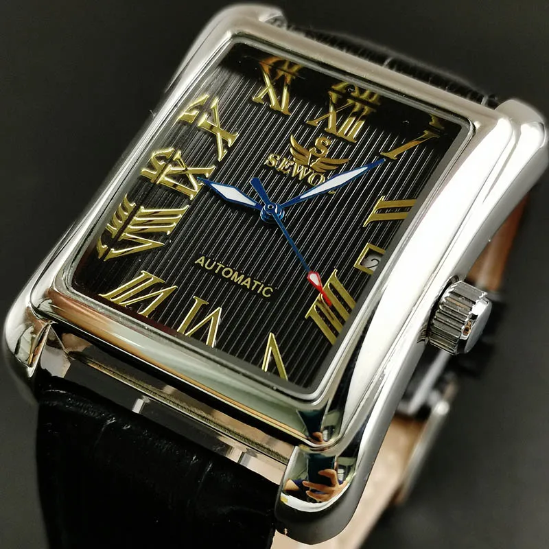 New SEWOR Top Brand Luxury Rectangular Men Watches Automatic Mechanical Watch Roman Display Antique Clock Relogio Wrist Watch
New SEWOR Top Brand Luxury Rectangular Men Watches Automatic Mechanical Watch Roman Display Antique Clock Relogio Wrist Watch