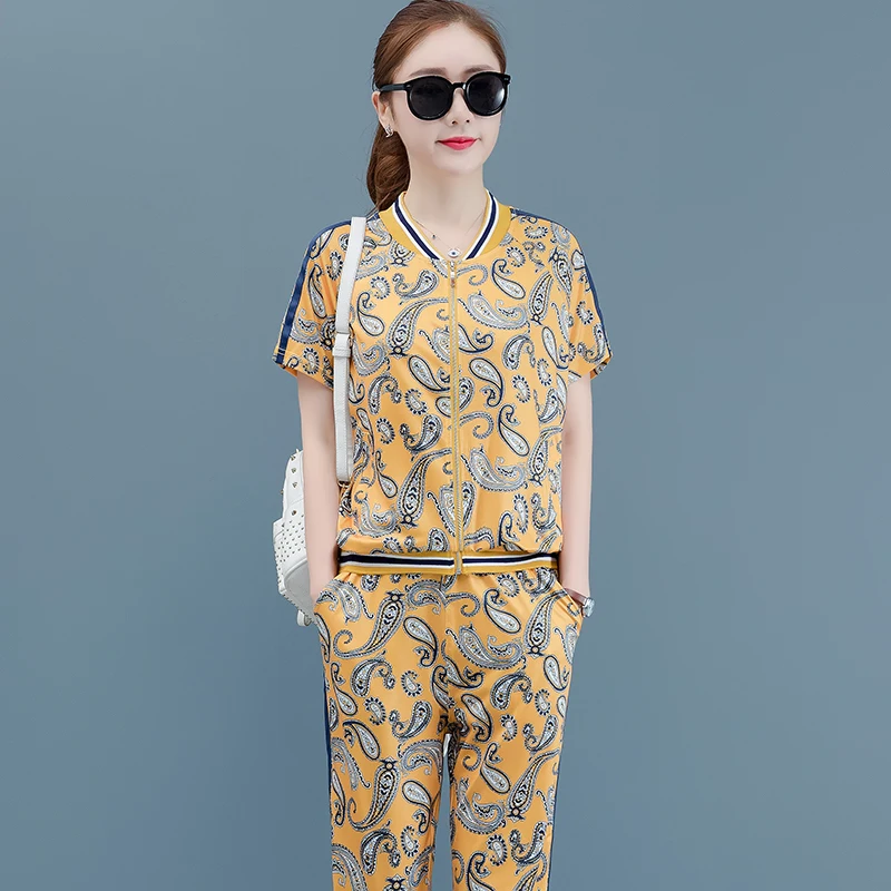 2019 Summer Two Piece Set Outfits Tracksuit Sportswear Co-ord Set Plus Size Big Wide Pant Suits and Zipped Top Print Clothing
2019 Summer Two Piece Set Outfits Tracksuit Sportswear Co-ord Set Plus Size Big Wide Pant Suits and Zipped Top Print Clothing