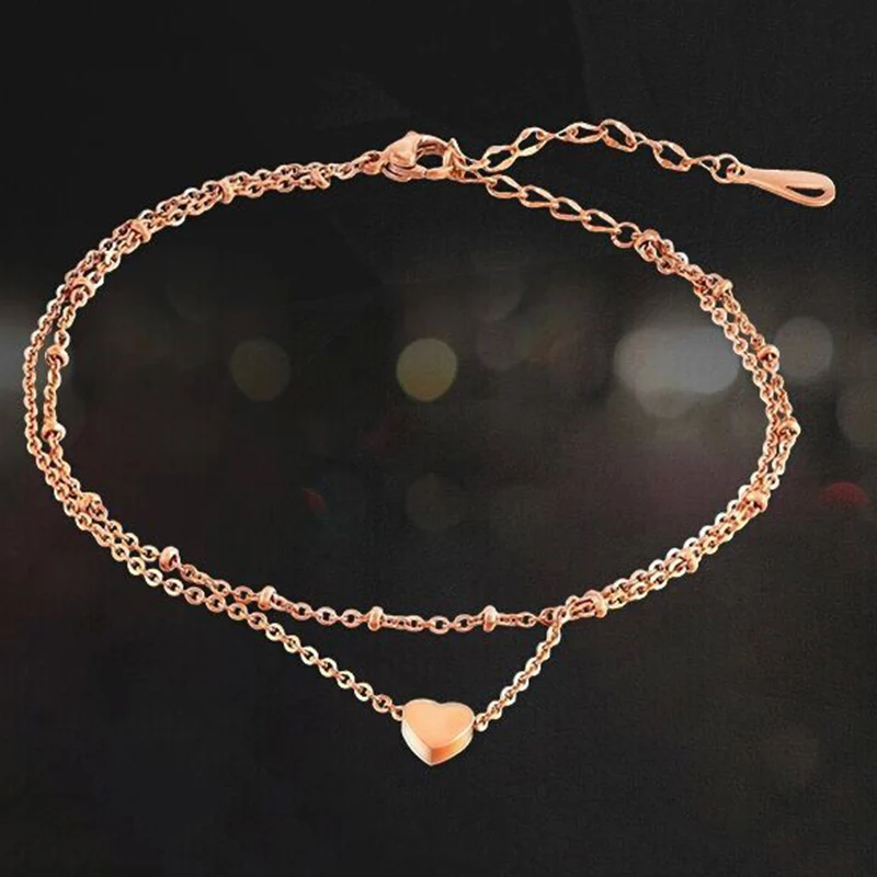 Charms Double Love Heart Beach Anklet Bracelet Leg Chain Love Foot Jewelry Barefoot Sandals Anklets For Women
Charms Double Love Heart Beach Anklet Bracelet Leg Chain Love Foot Jewelry Barefoot Sandals Anklets For Women