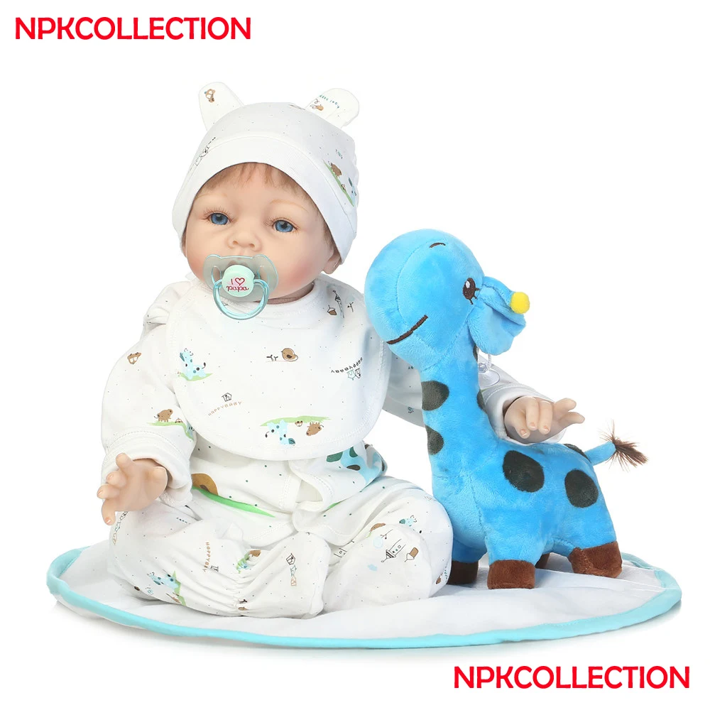NPK girl doll reborn for sale 22" silicone reborn baby dolls toys for child gift with Blue giraffe pacifier bottle bebes reborn
NPK girl doll reborn for sale 22" silicone reborn baby dolls toys for child gift with Blue giraffe pacifier bottle bebes reborn