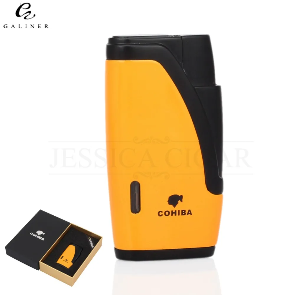 COHIBA Jet Torch Lighter Windproof 2 Flame Metal Refillable Gas Butane Cigar Lighter Smoking Gedgets For Men Christmas Gift
COHIBA Jet Torch Lighter Windproof 2 Flame Metal Refillable Gas Butane Cigar Lighter Smoking Gedgets For Men Christmas Gift