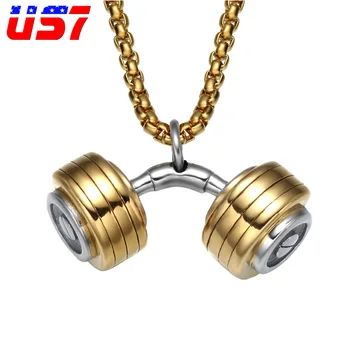 US7 Punk Cool Fitness Barbell Pendants & Necklaces Stainless Steel for Men Bodybuilding Necklaces Sports Gym Jewelry
US7 Punk Cool Fitness Barbell Pendants & Necklaces Stainless Steel for Men Bodybuilding Necklaces Sports Gym Jewelry