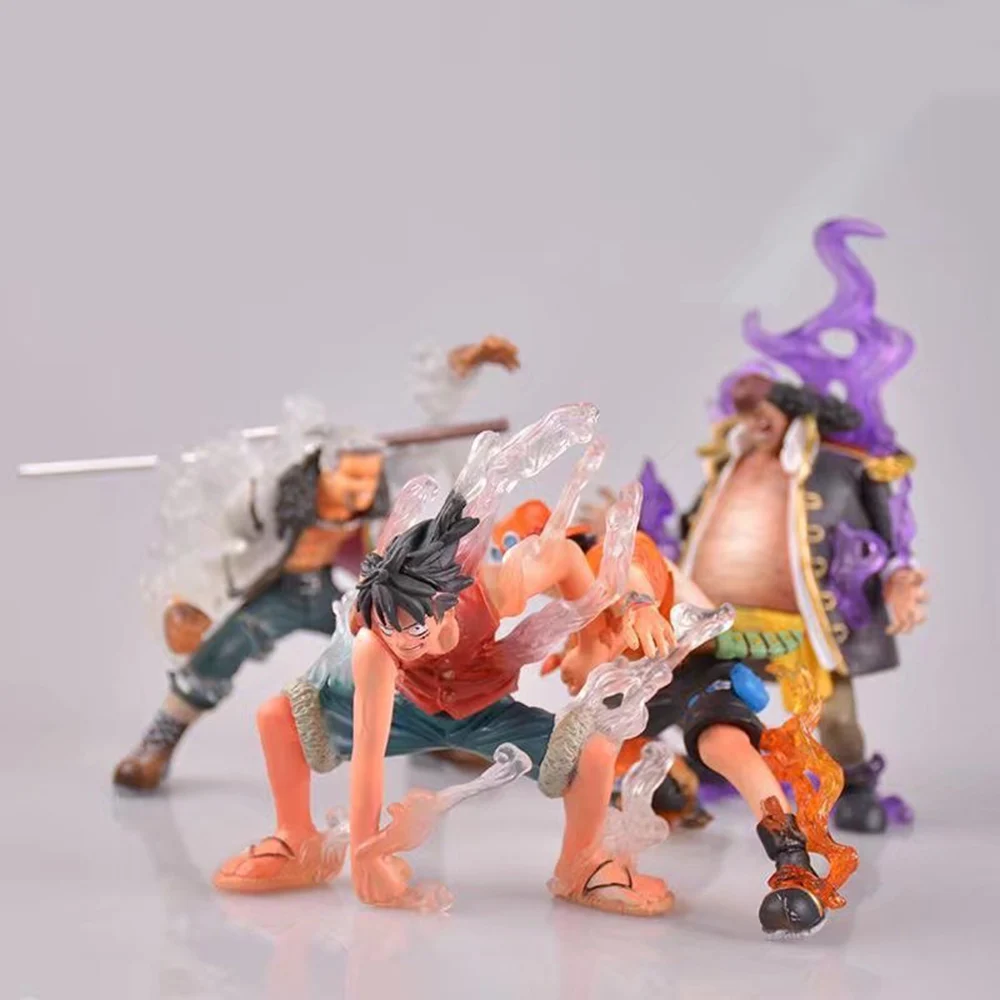 13cm 4pcs/set One Piece Figure Toy Luffy Ace PVC Action Figure Toy Cool Model Collection Doll