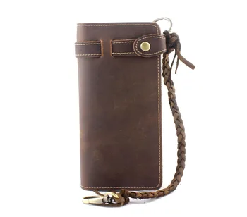 Men's Crazy Horse Leather Hasp Wallet With Chain
Men's Crazy Horse Leather Hasp Wallet With Chain