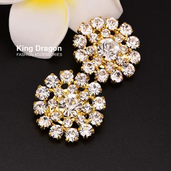Sparkly Rhinestone Buttons With Shank Back 100PCS/Lot 24MM Gold Color Or Silver Color KD68
Sparkly Rhinestone Buttons With Shank Back 100PCS/Lot 24MM Gold Color Or Silver Color KD68