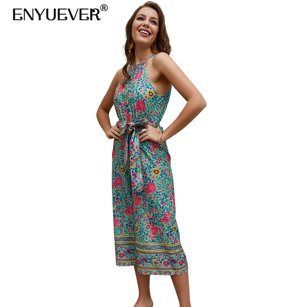 Enyuever Floral Jumpsuits Boho Bohemian Women Clothes Hatler Wide Leg Pant Sleeveless One Piece Casual Summer Jumpsuit Rompers
Enyuever Floral Jumpsuits Boho Bohemian Women Clothes Hatler Wide Leg Pant Sleeveless One Piece Casual Summer Jumpsuit Rompers