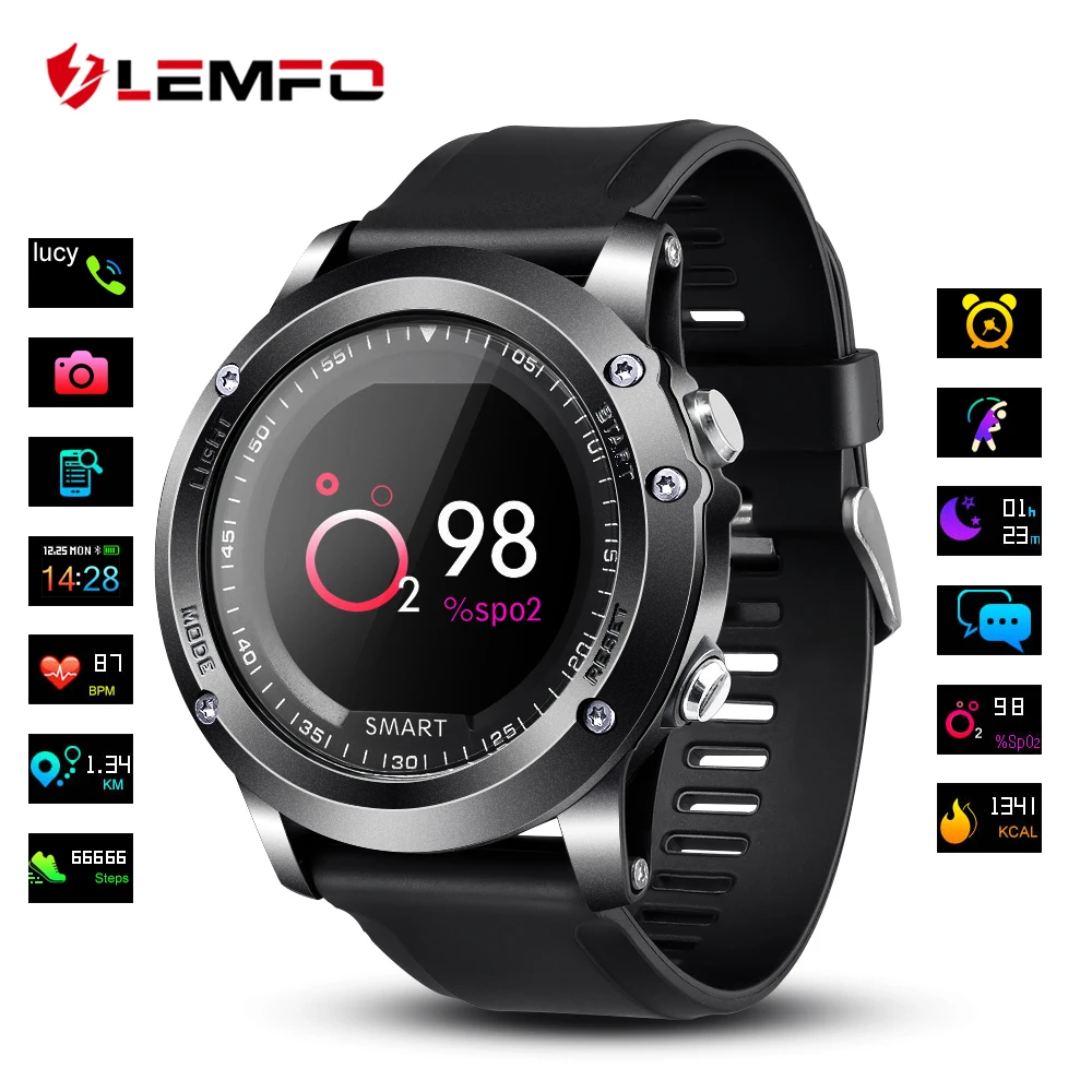 LEMFO T2 Smart Watch Sport IP68 Waterproof Blood Oxygen Heart Rate Monitor Fitness Tracker Smartwatch Pedometer Message Alarm
LEMFO T2 Smart Watch Sport IP68 Waterproof Blood Oxygen Heart Rate Monitor Fitness Tracker Smartwatch Pedometer Message Alarm