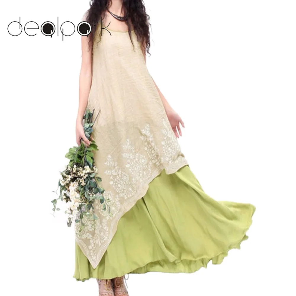 2019 Summer Boho Long Dresses Women Vintage Cotton Dress Floral Embroidery Maxi Dress O Neck Two Layer Beach Dress Plus Size 5XL
2019 Summer Boho Long Dresses Women Vintage Cotton Dress Floral Embroidery Maxi Dress O Neck Two Layer Beach Dress Plus Size 5XL