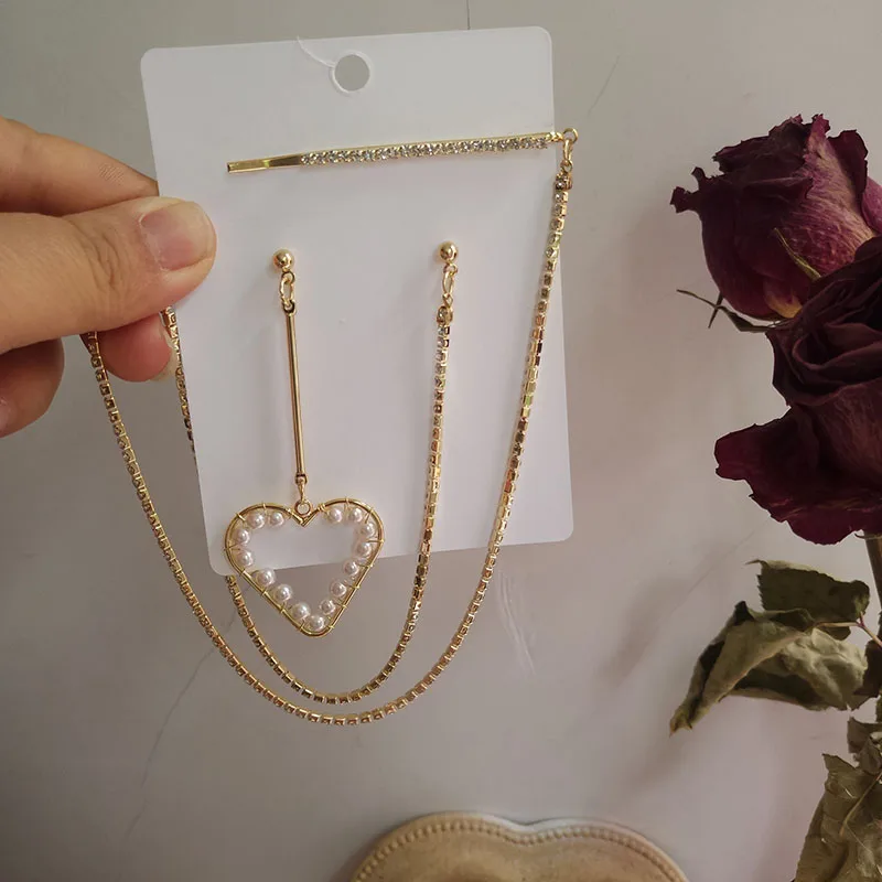 RE Women Heart Star Gold Asymmetrical Earrings Chic Pearl Rhinestones Hair Earring Chain Tassel Fringes Hair Clips Jewelry J34
RE Women Heart Star Gold Asymmetrical Earrings Chic Pearl Rhinestones Hair Earring Chain Tassel Fringes Hair Clips Jewelry J34