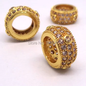 12x6mm New Gold plated Brass Micro Pave Paved Bling Zircon CZ Tube Beads Connectors Spacer Beads For DIY Bracelet Making
12x6mm New Gold plated Brass Micro Pave Paved Bling Zircon CZ Tube Beads Connectors Spacer Beads For DIY Bracelet Making