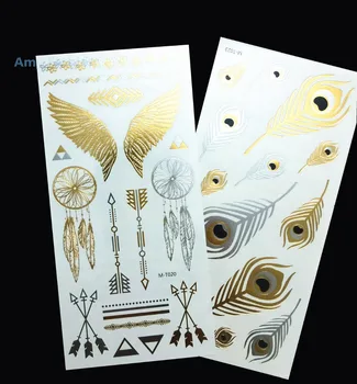 2Pcs Gold Body Temporary Tattoo Stickers Choker Necklace Metallic Golden Tattoos Metal Silver Flash Tattoo 24 Styles Can Choose
2Pcs Gold Body Temporary Tattoo Stickers Choker Necklace Metallic Golden Tattoos Metal Silver Flash Tattoo 24 Styles Can Choose