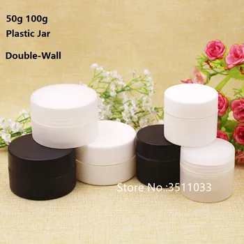 24pcs/Lot 50g 100g Plastic White Cream Jar Double Wall Cosmetic Cream Packing Bottle Jar Empty Black Clear Cream Container Jar
24pcs/Lot 50g 100g Plastic White Cream Jar Double Wall Cosmetic Cream Packing Bottle Jar Empty Black Clear Cream Container Jar