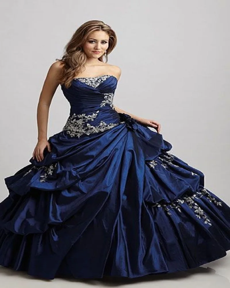 2020 Quinceanera Taffeta Cheap Dresses Navy Blue Embroidery Lace Up Back Corset Vestido De Festa 15 Anos Debutante
2020 Quinceanera Taffeta Cheap Dresses Navy Blue Embroidery Lace Up Back Corset Vestido De Festa 15 Anos Debutante
