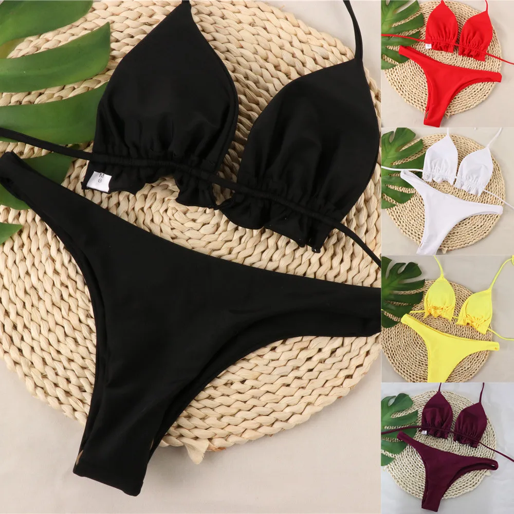 Women sexy two pieces Bandeau Bandage Bikini Set Push-Up Brazilian Swimwear Beachwear Swimsuit Female Bathing Suit badpak dames
Women sexy two pieces Bandeau Bandage Bikini Set Push-Up Brazilian Swimwear Beachwear Swimsuit Female Bathing Suit badpak dames